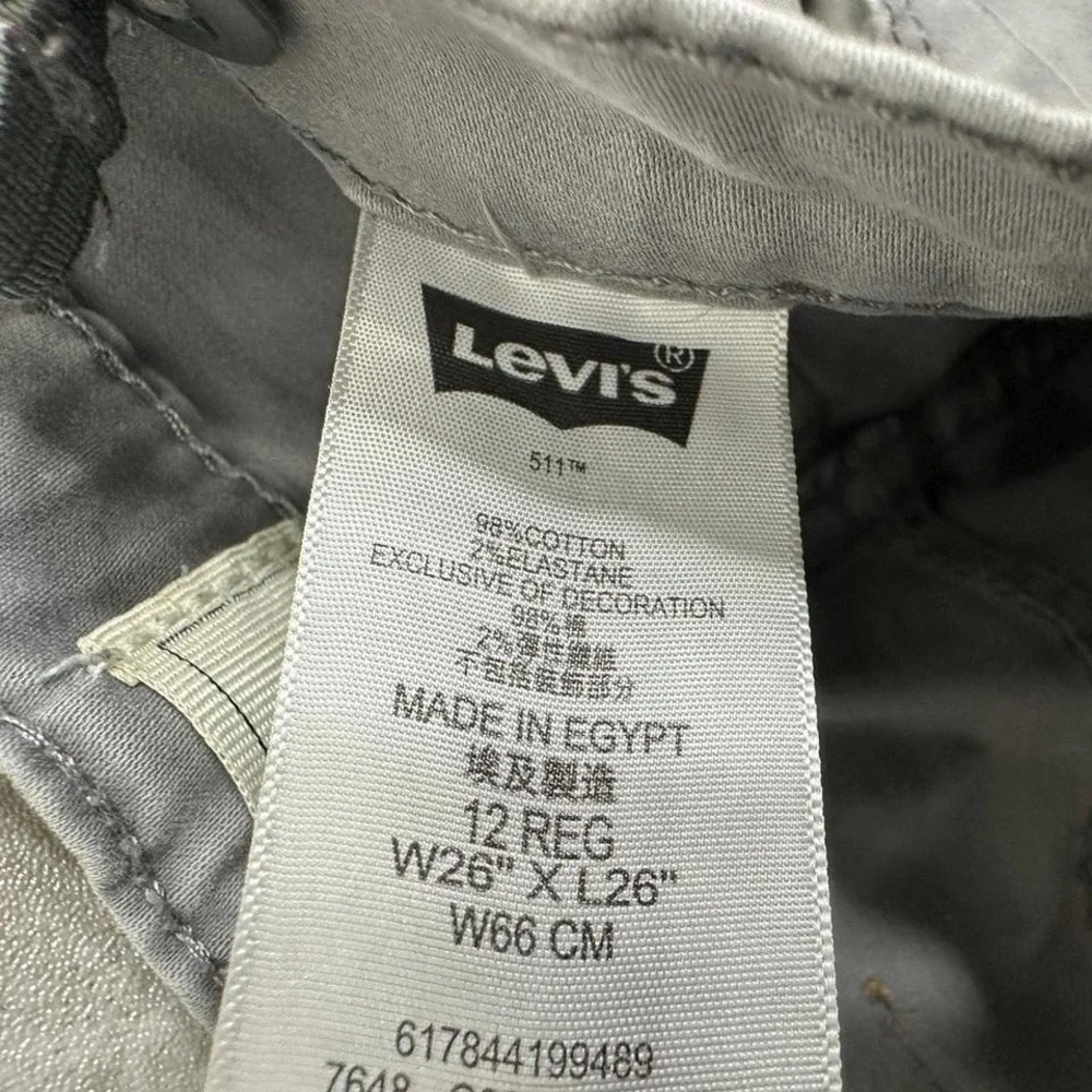 Grey Levi's 511 slim straight leg jeans Size 26